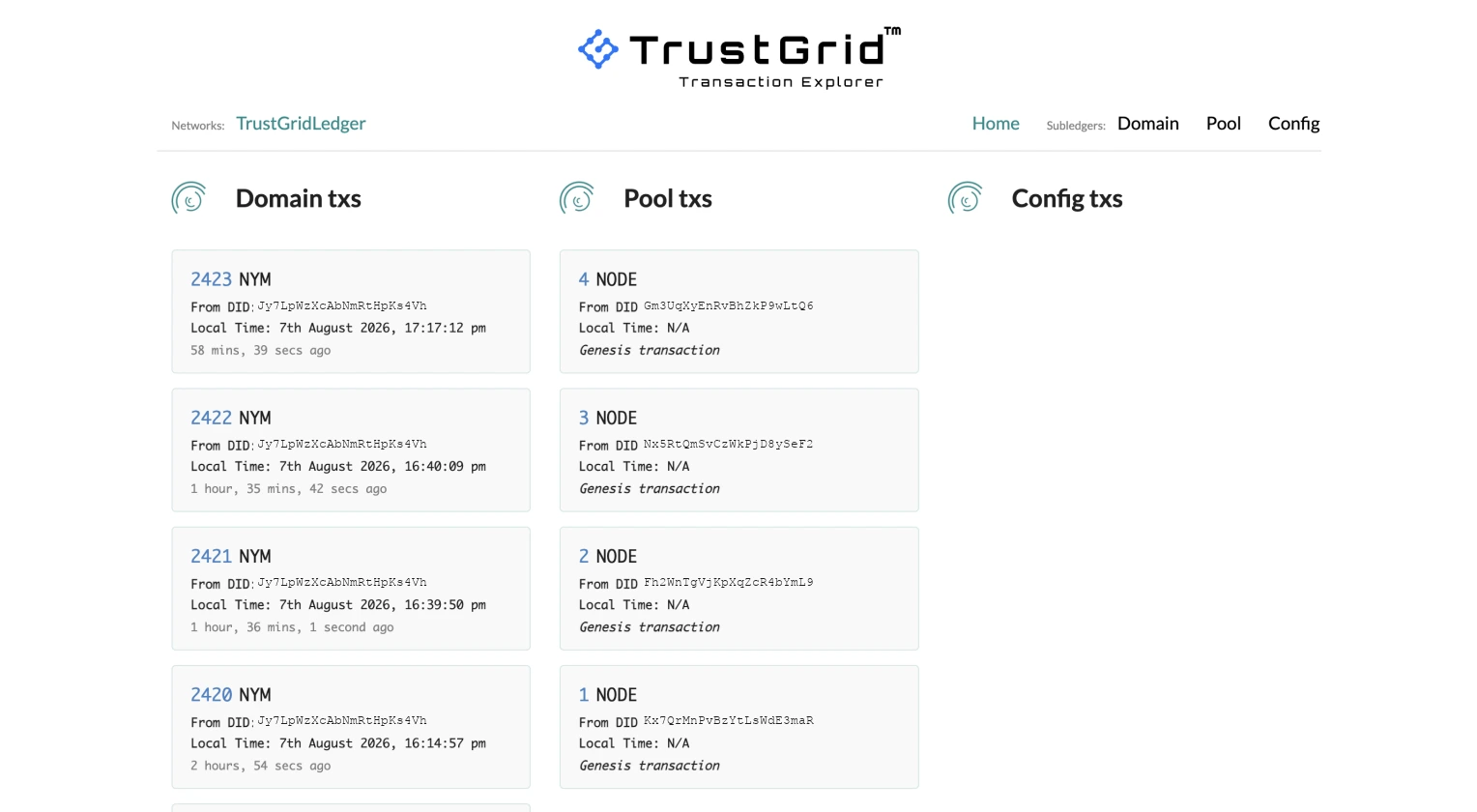 NCC networks list with live status