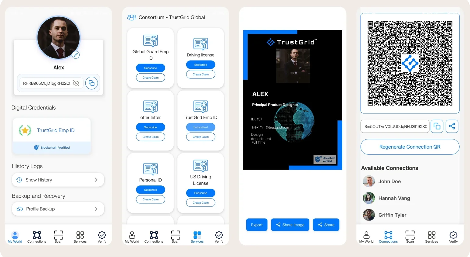 vrtYou wallet showing self-sovereign identity credentials