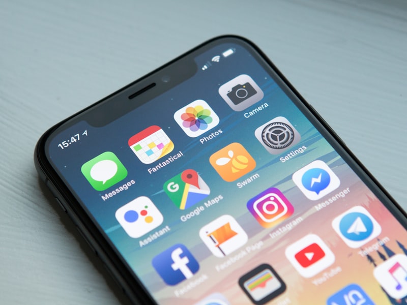 Consumer using a smartphone with apps